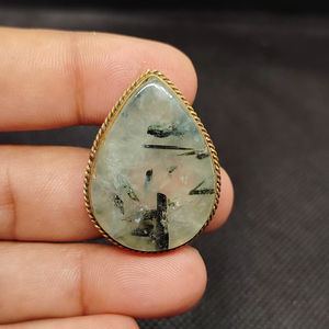 Pendentifs en préhnite faits à la main pour la fabrication de bijoux, pierres 100% naturelles, pierres précieuses en préhnite en vrac - Product Image 1