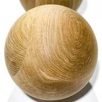 Boule ronde en bois pour décoration intérieure, style rustique, motif végétal, thème art, arbres et nature, lot de 2 pièces