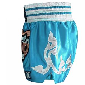 Shorts de boxe thaïlandaise sportifs haut de gamme pour hommes, en satin respirant, séchage rapide, entraînement professionnel en salle, sublimation personnalisée OEM - Product Image 3