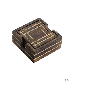 Modern High Quality Handmade Wooden Coasters with Bone Inlay Design 5mm Thickness Eco-Friendly for Home & Weddings - Product Image 2