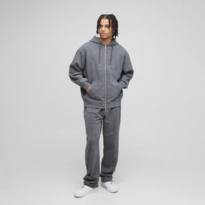 2026 Gran Venta Chándal Oversize Personalizado con Cremallera de Poliéster de Alto Gramaje de Dos Piezas Unisex Casual de Invierno - Product Image 4