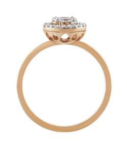 Wholesale 14K Rose Gold Pear Diamond Halo Cluster <b>Ring</b> Teardrop Real Diamond Engagement <b>Ring</b> For Women <b>Dainty</b> Fine Jewelry - Product Image 3