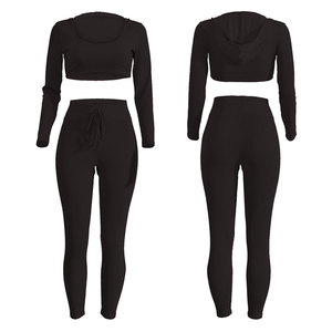 Conjunto Deportivo de 2 Piezas para Mujer con Logotipo Personalizado, Chaqueta de Yoga y Pantalones Acampanados, Corte Ajustado, Ropa de Gimnasio con MOQ Bajo - Product Image 1