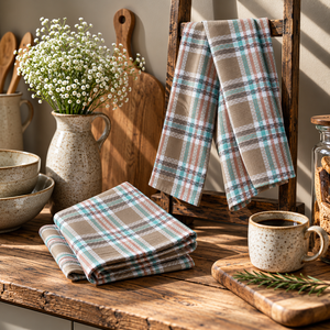Grande vente sur des torchons de cuisine en coton 100% à motif à carreaux teint en fil, design accrocheur, fabriqués en Inde. - Product Image 1