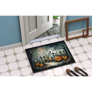 พรมเช็ดเท้าลายฮาโลวีนรูปสุสานน่ากลัวซักได้กันลื่นต่ำ24ชม. X 36W สำหรับประตูหน้าทางเข้าในร่มและกลางแจ้ง - Product Image 4