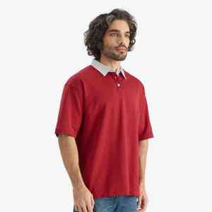 Polo Ligero para Hombre, Personalizado por Sublimación, Algodón Orgánico, Cierre de Botones, Manga Corta, Polo Rojo para Golf - Product Image 2