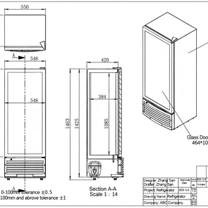 Réfrigérateur de présentation de boissons énergisantes OEM 210L à refroidissement par air, porte simple en verre, pour usage commercial - Product Image 6