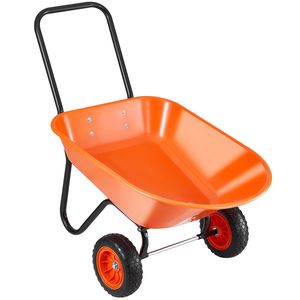 5 Cu. Carrello da Giardino Ribaltabile con Capacità di Carico di 180 kg, 2 Ruote Larghe 10 Pollici, Carriola in Metallo con Capacità d'Acqua di 100L - Product Image 6