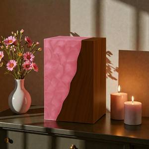 Urne funéraire artisanale en résine aqua et noyer, boîte commémorative moderne pour cendres humaines, taille moyenne 9x5.5 - Product Image 2