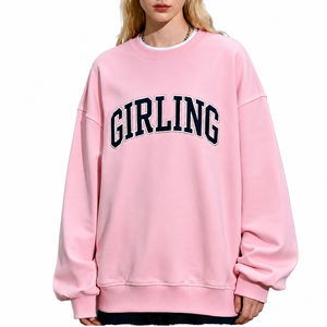 Girling <b>Women's</b> Oversized Crew Neck Sweatshirt <b>Yellow</b> Letter Print Regular Fit Autumn Knitted Cotton Long Sleeve <b>Top</b> - Product Image 2