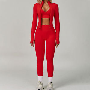 Nouvelle Collection 2026 – Ensemble de Yoga et Leggings de Sport de Haute Qualité avec Logo Personnalisé – Pantalons de Sport en Polyester/Nylon – 3 Pièces pour Femme - Product Image 6