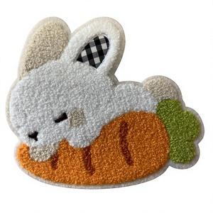 Cute Panda Face Embroidered Patch <b>Sew</b>-On Applique Fabric Badge Anime Cartoon Luxury Custom Shape Safety <b>Pin</b> Garment Decoration - Product Image 2