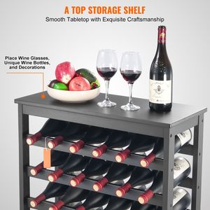Range-bouteilles modulaire 42 bouteilles, 7 niveaux, en bois de teck massif et bambou, support de rangement et présentoir pour vins, sur table ou autoportant - Product Image 2