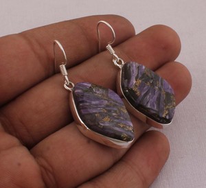 Wholesale Natural Jasper 925 <b>Sterling</b> <b>Silver</b> <b>Dangle</b> <b>Earrings</b> Earthy Pattern Gemstone Drop <b>Earrings</b> High Quality Jewelry - Product Image 3