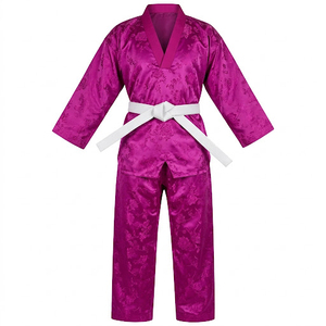Uniforme de Taekwondo Poom Dobok Junior Ceinture Noire Col Rouge et Noir - Product Image 1