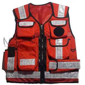 Chaleco de Trabajo Reflectante de Alta Visibilidad para Hombres y Mujeres, Color y Logotipo Personalizables, Bolsillo Multifuncional, Uniforme de Guardia 100% - Product Image 1