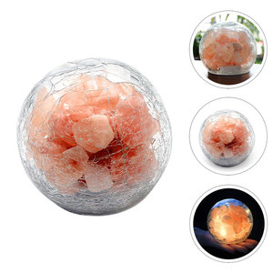 Lámpara de Sal del Himalaya con Brillo Relajante, Tallada, Estilo Moderno, Decoración para el Hogar, Luz Suave - Product Image 1