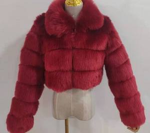 Manteau décontracté élégant en daim de vache tricoté pour femme grande taille, doublure en fourrure de raton laveur, manches longues, couleur unie, détachable - Product Image 3