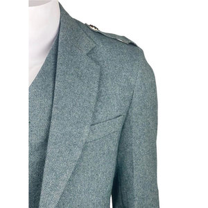 Custom Coated High-quality Scottish <b>Men's</b> Black <b>Tweed</b> Argyll Kilt Jacket <b>Waistcoat</b> Wedding 100% Wool Front Custom Logo Custom - Product Image 4