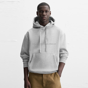 Sweat à capuche surdimensionné en coton de luxe personnalisé pour hommes impression numérique véritable poids lourd teint uni pour l'hiver - Product Image 1