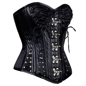 Nuevos Corsés de Moda al por Mayor de Alta Calidad, Corsés de Cintura con Varillas de Acero, Tallas Grandes, Corsés de Cuero PU Sexys para Mujer, Ropa de Club - Product Image 3