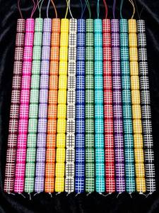 Mezcla de Cuentas de Resina Coloridas al por Mayor |   Cuentas de Resina con Patrón de Cubo Estrellado |   Cuentas para Hacer Joyería al por Mayor, 15 Colores en Caja - Product Image 3