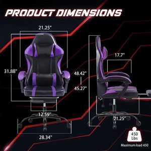 Sedia da Gaming Ergonomica in Pelle PU con Altezza Regolabile e Ruote per Casa, Ufficio o Videogiochi - Product Image 3