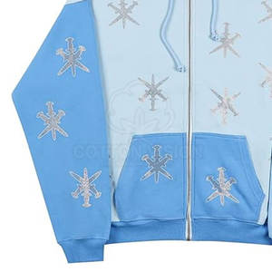 เสื้อฮู้ดดี้ประดับเพชรแบบ Drip Bling ดีไซน์เท่ห์สำหรับผู้ชาย ทรงโอเวอร์ไซส์ สไตล์ฮิปฮอป พร้อมคริสตัลตกแต่ง ให้ลุคสตรีทแวร์สุดเท่ - Product Image 6