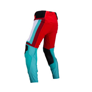 Pantalones de Motocross para Hombre con Bloques de Color Rojo, Verde Azulado y Negro, de Secado Rápido, Poliéster y Spandex, para Todas las Estaciones, Ropa de Carreras - Product Image 1