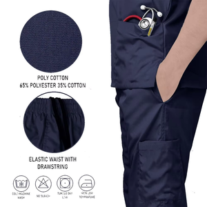 Uniforme Médico Unisex Premium Personalizable, Uniforme de Enfermera de Hospital, Top con Cuello en V, Pantalones Cargo, Ropa de Trabajo para Médico y Enfermería - Product Image 2