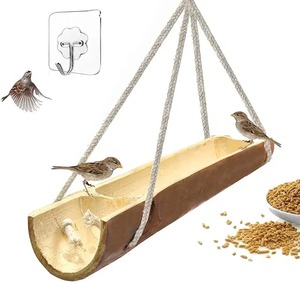 Comedero para Pájaros de Madera Hecho a Mano, Comedero Colgante para Jardín, Patio, Balcón, Casa para Pájaros Amigable con la Vida Silvestre - Product Image 2