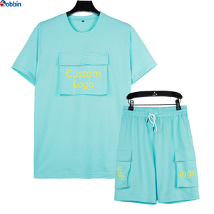 Ensemble short cargo imprimé respirant et confortable pour l'été, personnalisable, grande taille pour hommes, séchage rapide, ensemble 2 pièces pour le jogging - Product Image 1