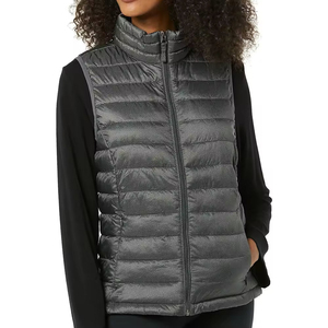 Premium Quality Breathable Solid Canvas <b>Knitted</b> Puffer Vest <b>Women's</b> Lightweight Sleeveless Bubble <b>Waistcoat</b> Custom Logo Cropped - Product Image 5