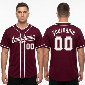 Maillot de baseball personnalisé marron pour homme, manches courtes, en maille polyester, nom de l'équipe 00, impression sublimée, respirant, coupe classique - Product Image 1