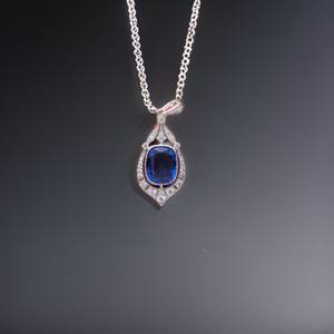 Bijoux en argent sterling saphir bleu serti clos, style ethnique, pierres précieuses, faits à la main, vente en gros pour enfants - Product Image 1