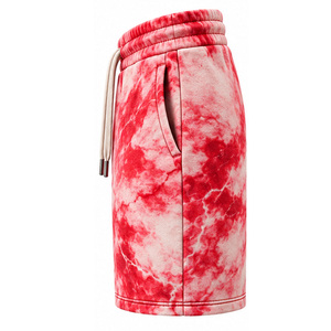 <b>Men</b> Marble Tie Dye <b>Fleece</b> Sweat <b>Shorts</b> Elastic Waist Drawstring Side Pockets Casual Leisurewear Wholesale Custom Apparel B2B OEM - Product Image 3
