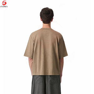 Men's Blank <b>Boxy</b> <b>T</b>-<b>Shirt</b> Heavy Cotton Oversized Streetwear Eco-Friendly Breathable Custom Printing Embroidery Private Label OEM - Product Image 4