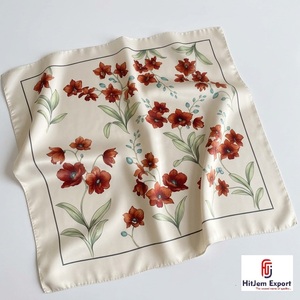 Custom Printed Womens Square <b>Scarf</b> Soft Lightweight Fabric Fashion Accessories OEM ODM Manufacturer Crete Custom Fabric Products - Product Image 1