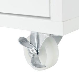 Isla de Cocina Rodante K K con Luces LED y Tomas de Corriente, Mesa Extensible de Vidrio Acanalado, Carro de Cocina Móvil - Product Image 1