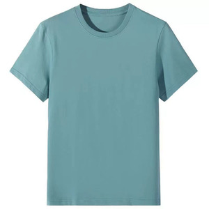 Oem Customized Blank Front Mens Summer Ice Silk Cotton Short Sleeve Solid Color Casual Cool <b>Quick</b> Dry Eco-Friendly Breathable - Product Image 6