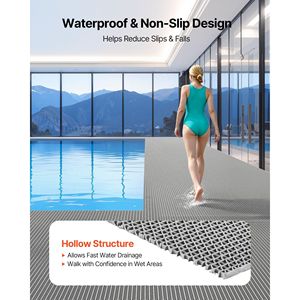 Tapete Comercial Antideslizante de PVC de 3 x 10 pies para Áreas Húmedas, Tapete de Drenaje de Agua, Tapete Hueco para Puerta, Rollo para Exteriores - Product Image 2