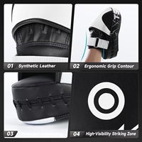 Tapis de boxe mitaines de mise au point incurvées, coussinets d'entraînement en cuir PU à crochet Kara, sangle réglable MMA Muay Thai coussinets de boxe pour l'entraînement