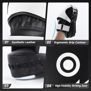 Almohadillas de boxeo mitones de enfoque curvo, almohadillas de entrenamiento de gancho Kara de cuero PU, correa ajustable MMA Muay Thai almohadillas de boxeo para entrenamiento - Product Image 4