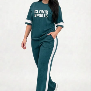 Luxury Fashion Girls <b>Tracksuit</b> Regular Fit Short Sleeve Elastic Waist Summer Streetwear Lightweight Solid Breathable <b>Polyester</b> - Product Image 1