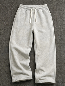 <b>Men's</b> casual athletic <b>trousers</b>, <b>summer</b> jogging <b>trousers</b>, loose straight leg design side pockets, drawstring elastic waistband - Product Image 2