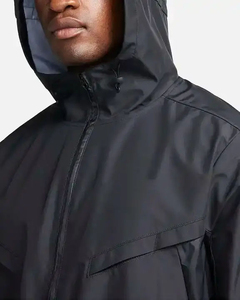 OEM Lightweight Canvas Winter Windbreaker Jacket for Men | Custom Breathable Stand Collar Front Logo Streetwear Design - Product Image 3