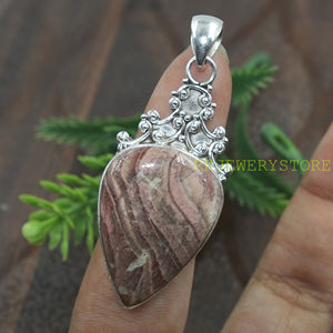 Colgante de ágata Crazy Lace con forma de punta de flecha, plata de ley 925, hecho a mano, estilo boho tribal, joyería llamativa, piedra natural, regalo para ella - Product Image 6