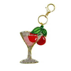 Llavero de bordado de cuentas de semillas estilo bohemio, diseño étnico, hecho a mano - Product Image 4