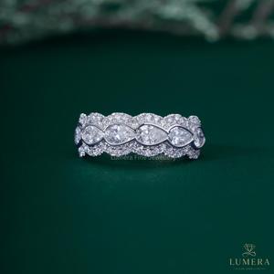 Elegant 2.06CT Multi-Stone Pear Shaped Diamond <b>Ring</b> Teardrop Bridal <b>Stacking</b> Band Solid Gold Fine Jewelry Manufacturer - Product Image 1