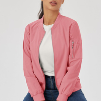 Blouson Bomber Femme Respirant Teint à Manches Longues avec Fermeture Éclair, Personnalisable avec Logo Imprimé, Vêtement Décontracté pour Dames – Vente en Gros